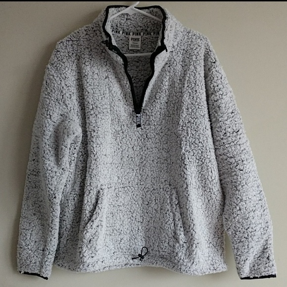 LAST ONE🌺Size L🌺 PINK VS SHERPA QUARTER ZIP - Picture 2 of 7